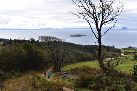 View of Pladda and Ailsa Craig from Eas Mor, Arran